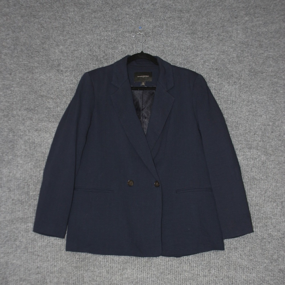 Banana Republic Blazer Womens 12 Navy Blue Double Breasted Business Casual